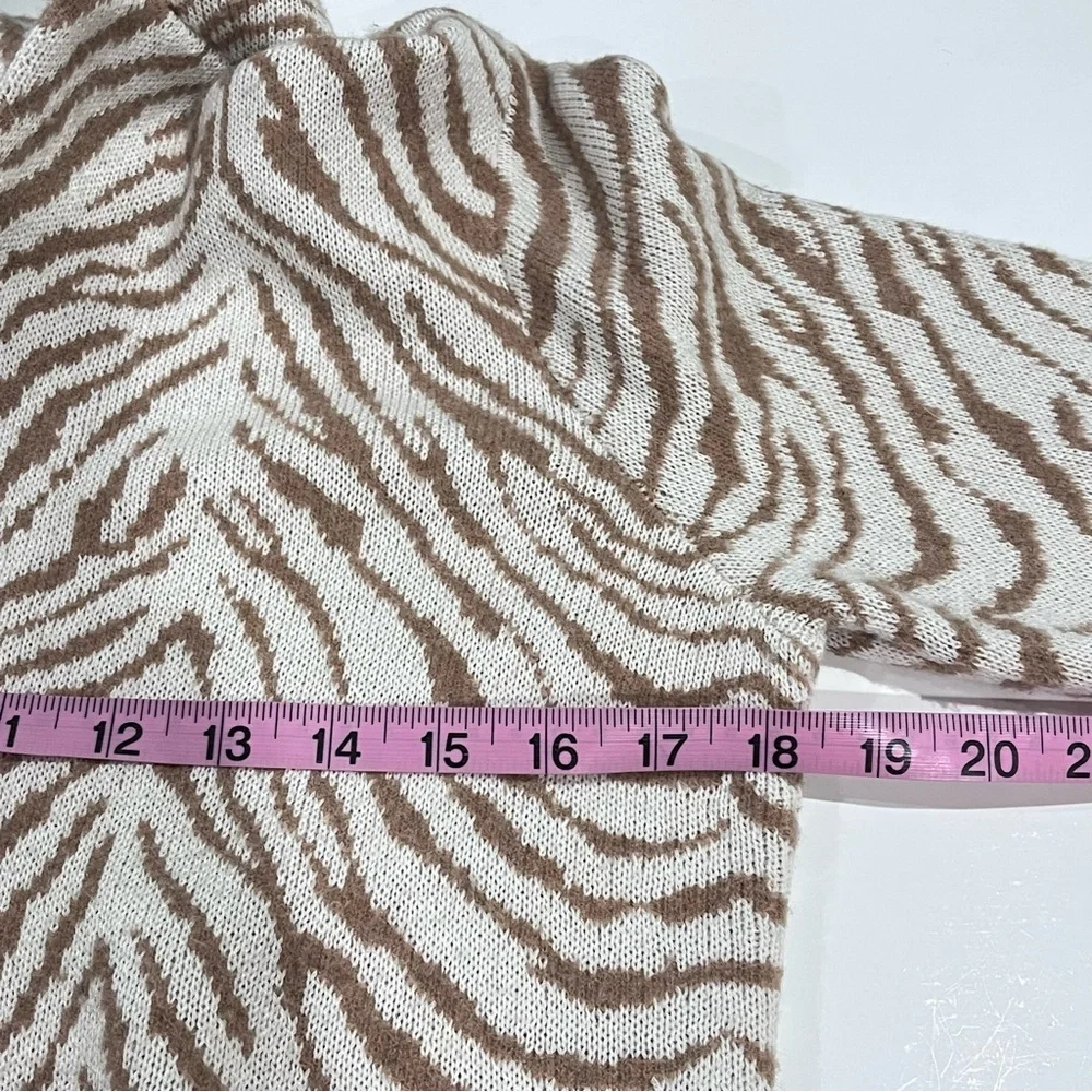 Maeve Anthropologie Zebra Print Wool Blend Sasha Cardigan Sweater Jacket Size S - Picture 10 of 11